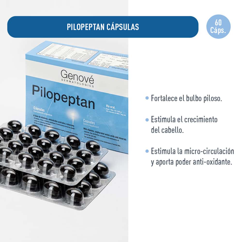 Pilopeptan Cápsulas Blandas (Caja 60 UN) – Tratamiento Anticaída