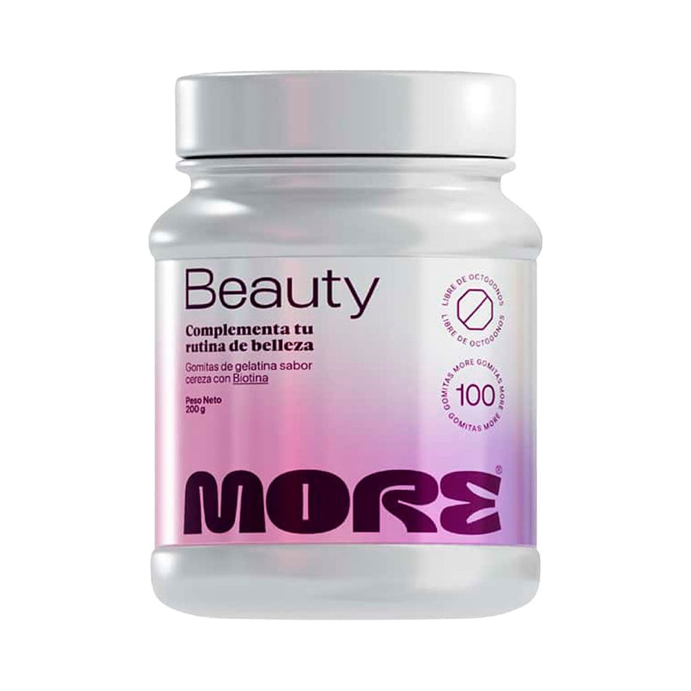 More Beauty con Biotina | 100 gomitas sabor cereza