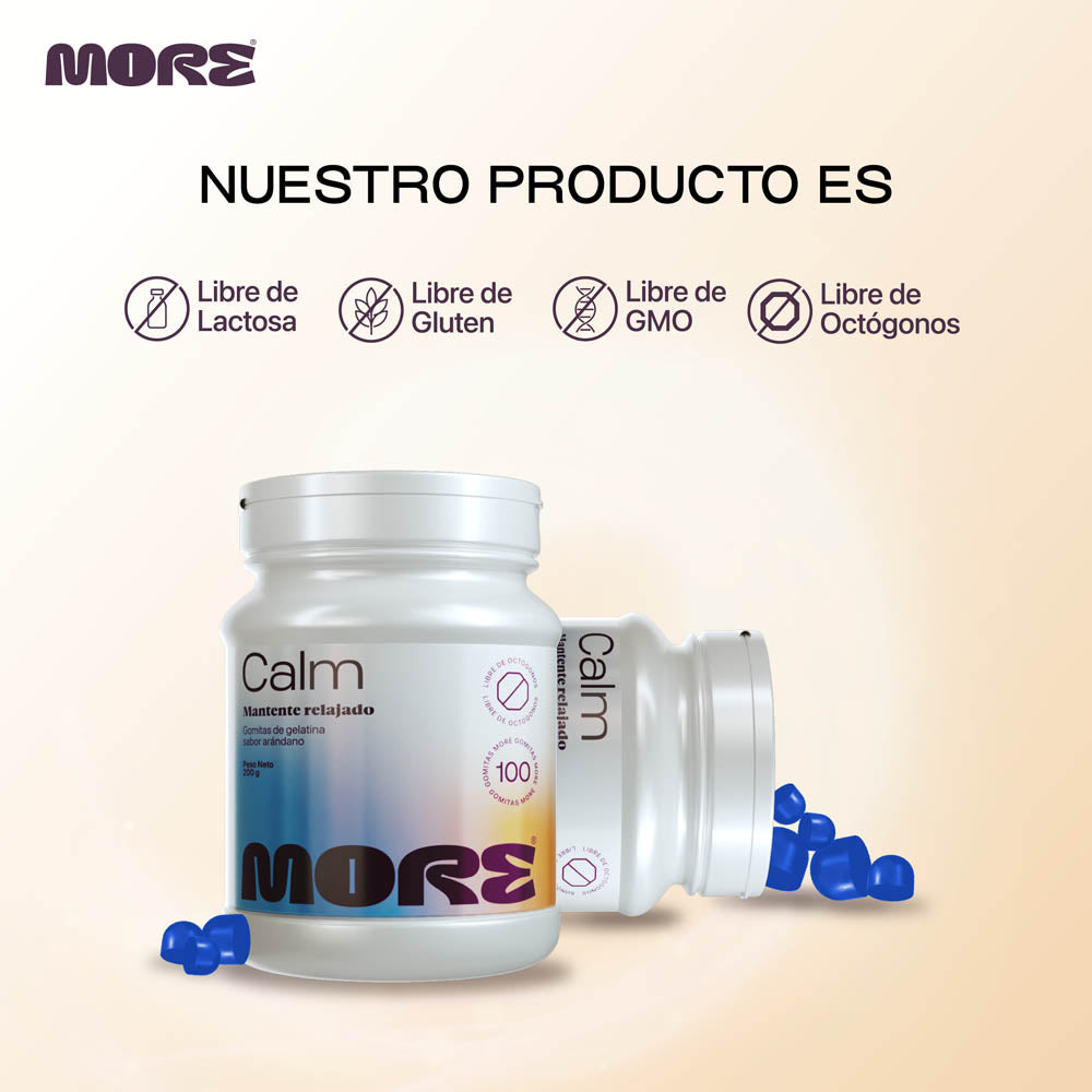 More Calm con Ashwagandha | 100 gomitas sabor arándano