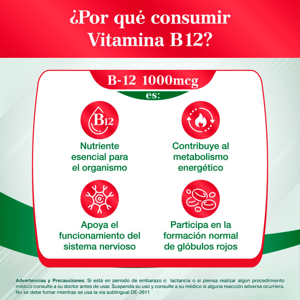 Sunvit Vitamina B12 1000 mcg | 100 tabletas