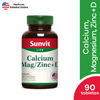 Sunvit Calcio, Magnesio, Zinc + Vitamina D | 90 tabletas