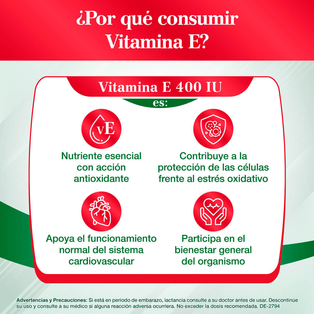 Sunvit Vitamin E 400 IU con 100 Cápsula Blanda