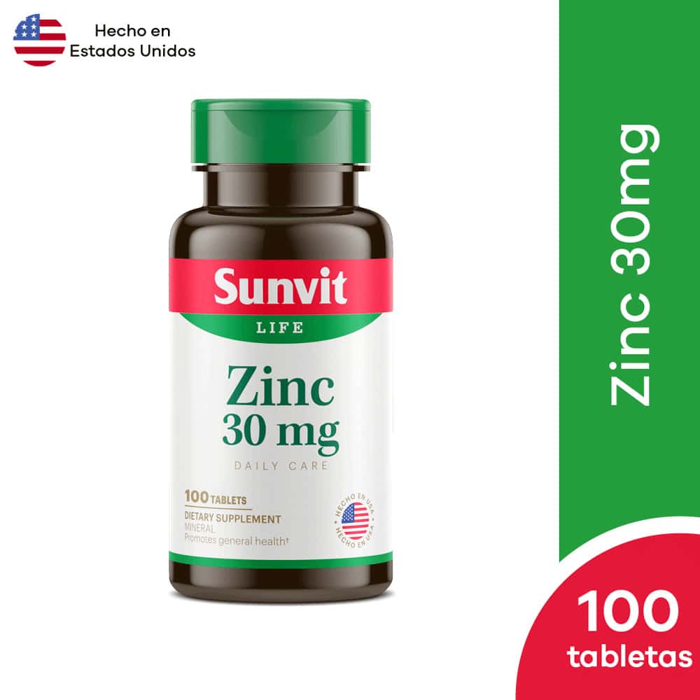 Sunvit Zinc 30 mg | 100 tabletas
