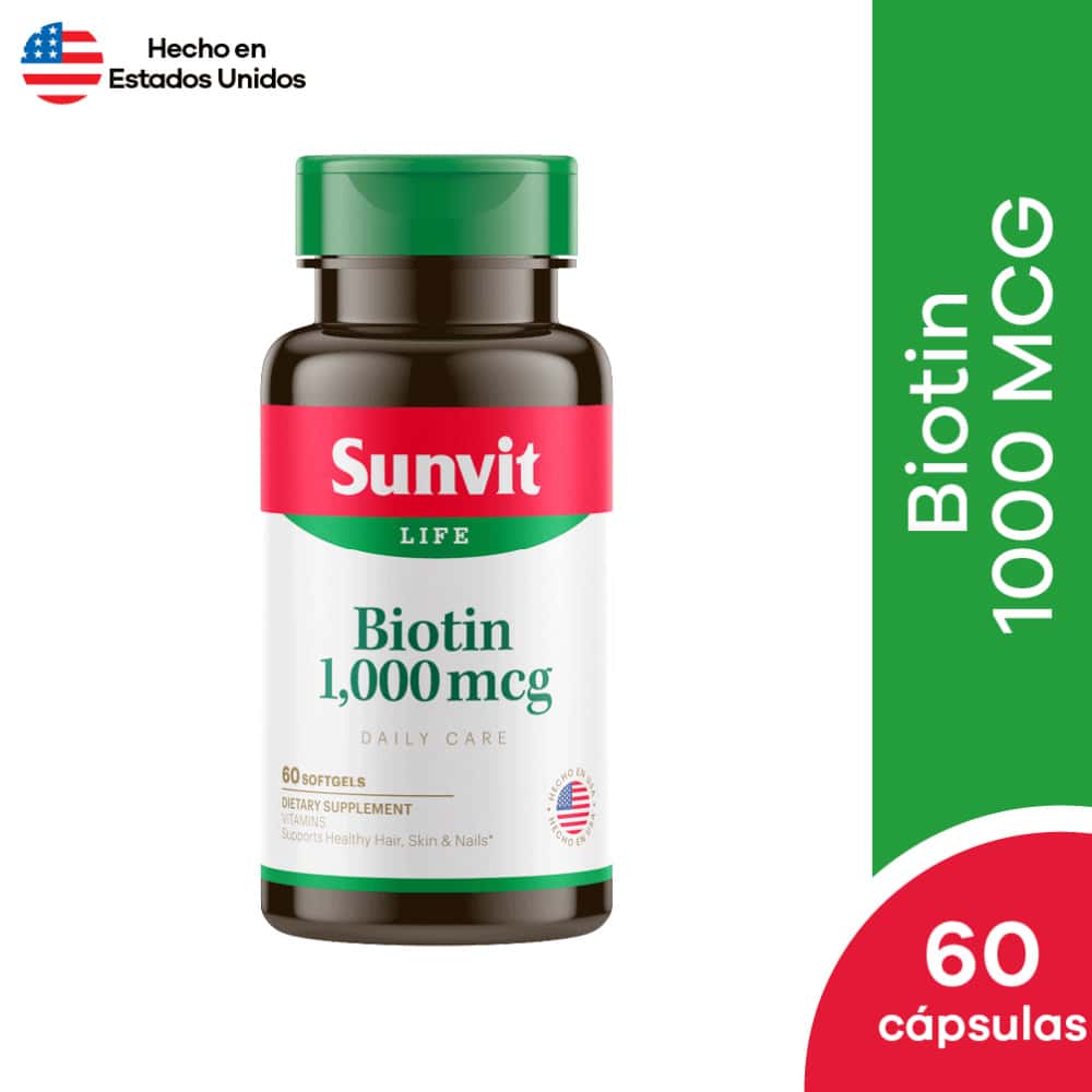 Sunvit Biotina 1000 mcg | 60 cápsulas blandas