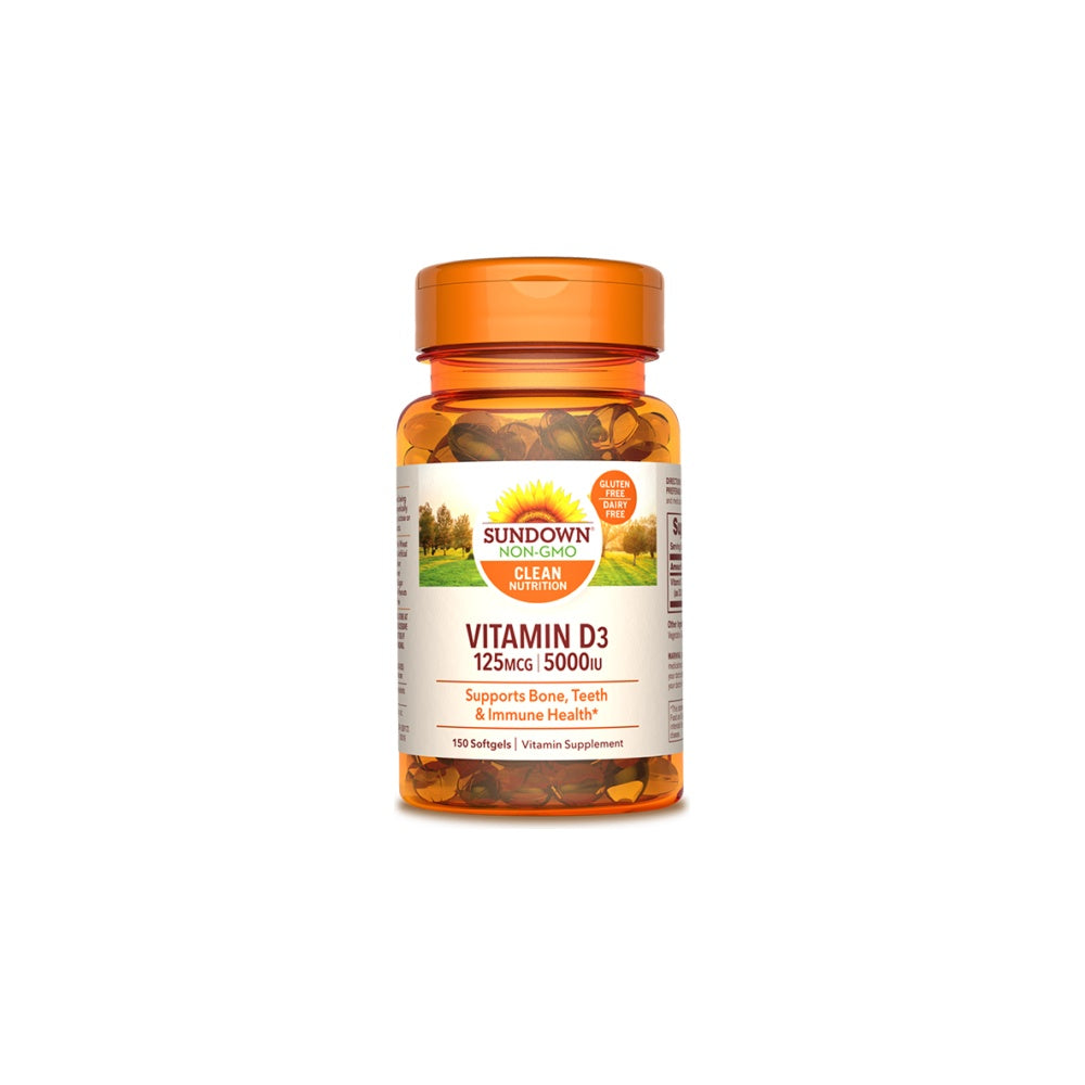 Sundown Vitamina D3 5000 UI (125 mcg) | 150 cápsulas blandas