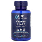 Life Extension, Vitaminas D y K con yodo marino™, 60 cápsulas