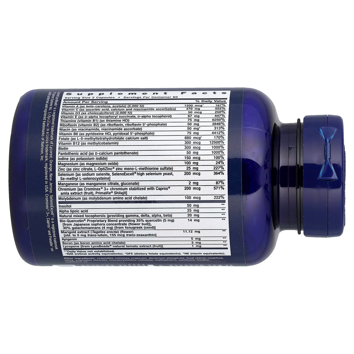 Life Extension, Multivitamínico para dos tomas diarias, 120 cápsulas