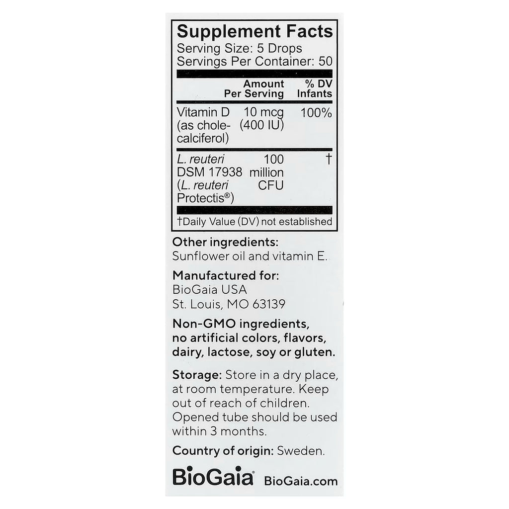 BioGaia Protectis Baby Gotas Probióticas con Vitamina D 10ml (0.34 fl oz)