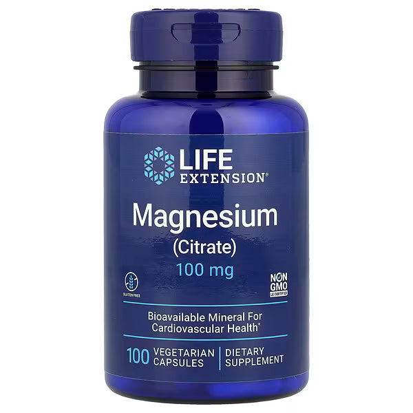 Life Extension, Magnesio (citrato), 100 mg, 100 cápsulas vegetarianas