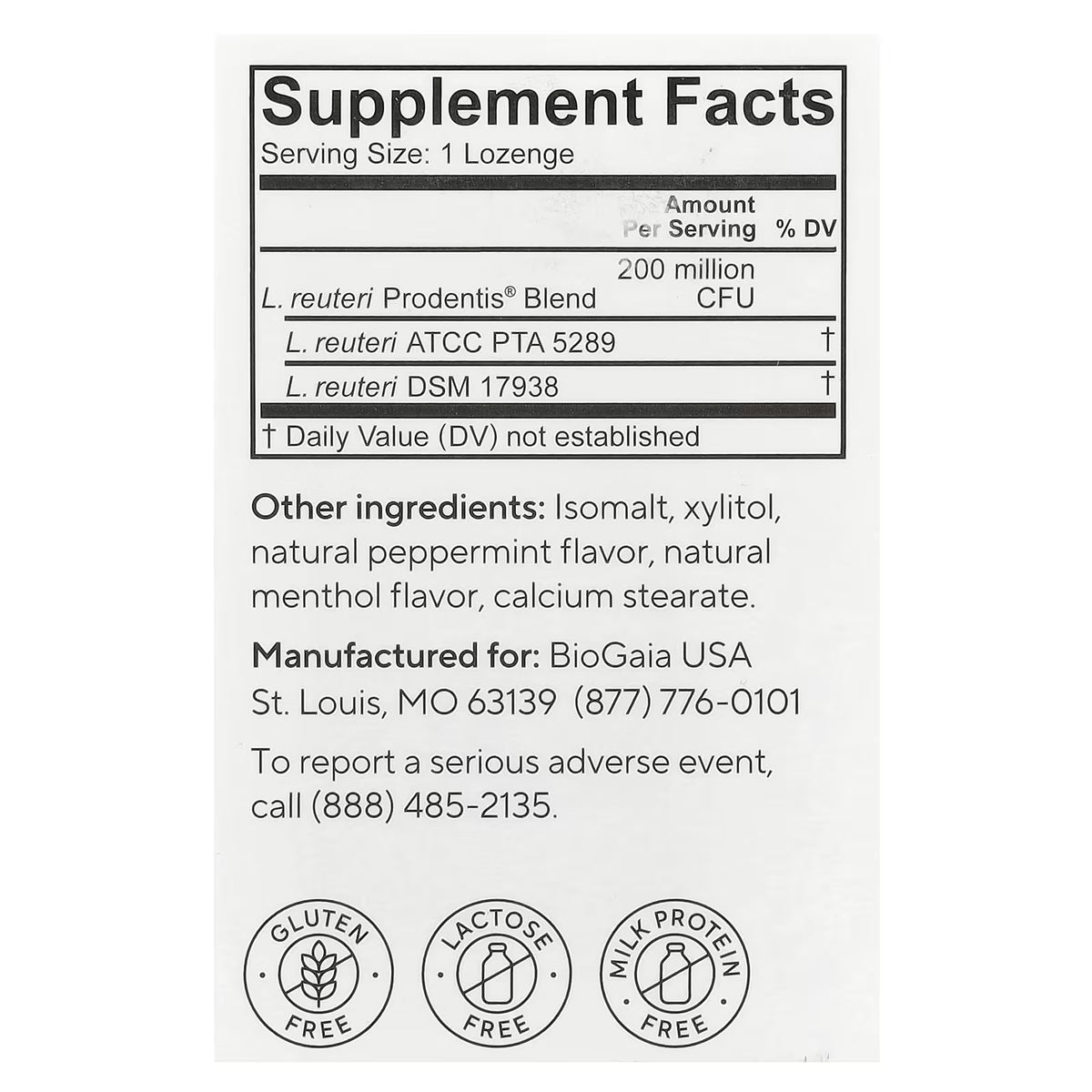 BioGaia Prodentis Probiótico Bucal Menta 30 Comprimidos - Encías y Dientes Saludables