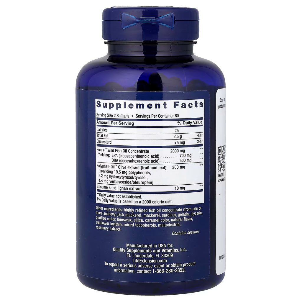 Life Extension, Super omega-3, 120 cápsulas blandas