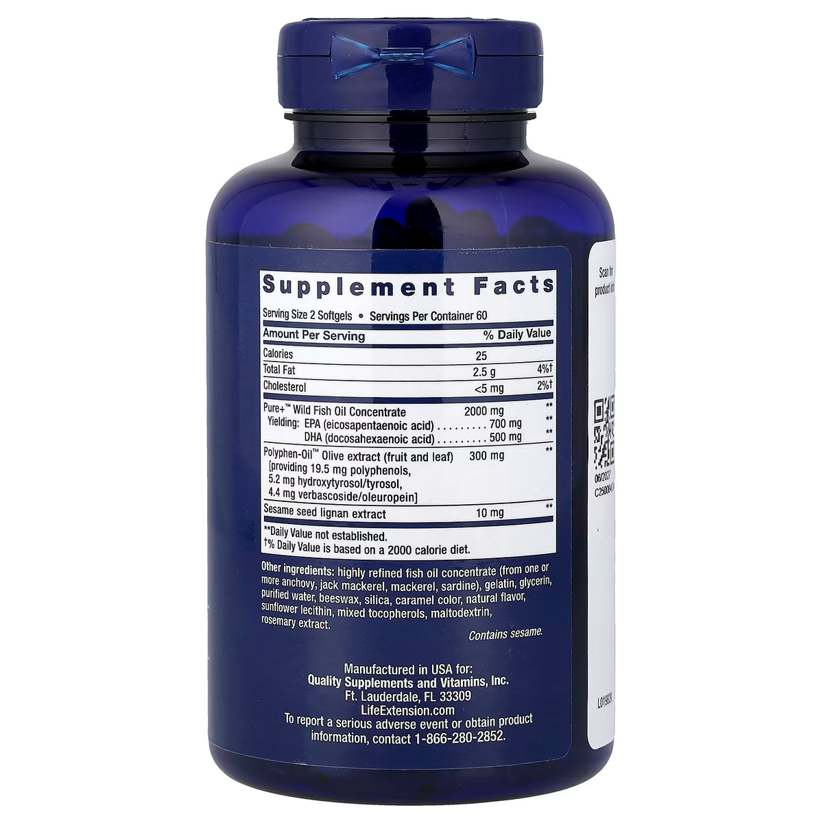 Life Extension, Super omega-3, 120 cápsulas blandas