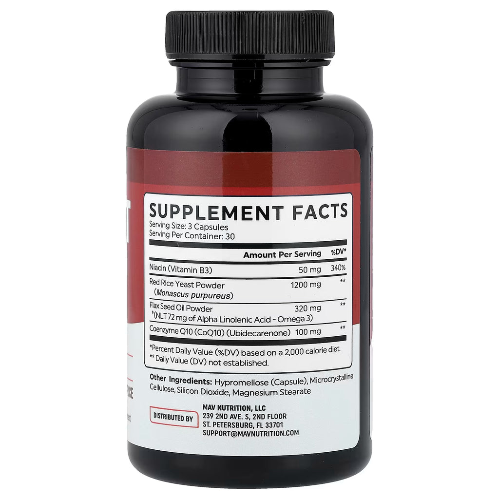 MAV Nutrition, Heart Health Support, 90 cápsulas