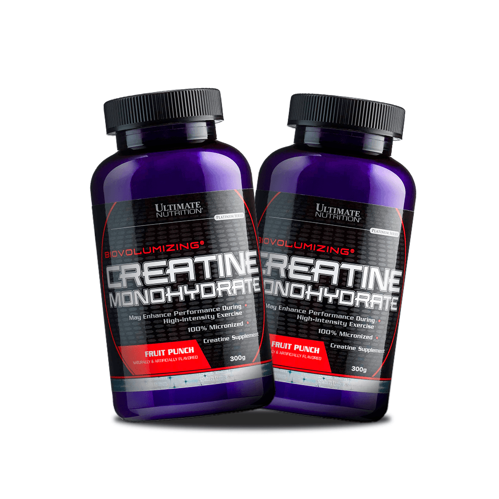 Pack 2x Creatina Monohidratada Fruit Punch 300g - Duopack de Fuerza