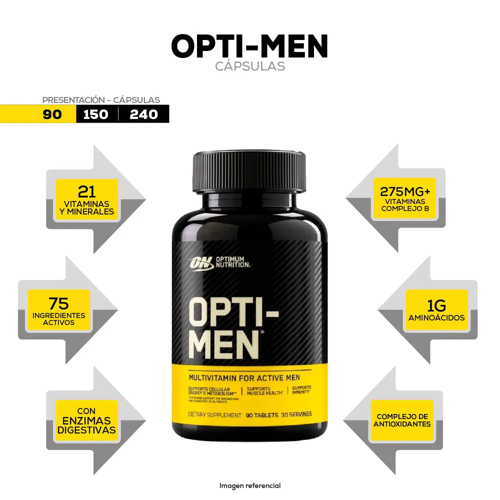 ON Opti-Men 90 Caps - Multivitamínico para Hombres