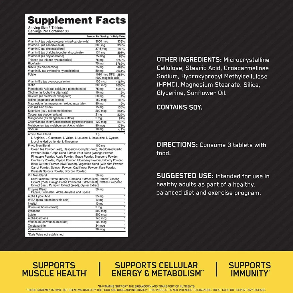 ON Opti-Men 150 Caps - Multivitamínico para Hombres