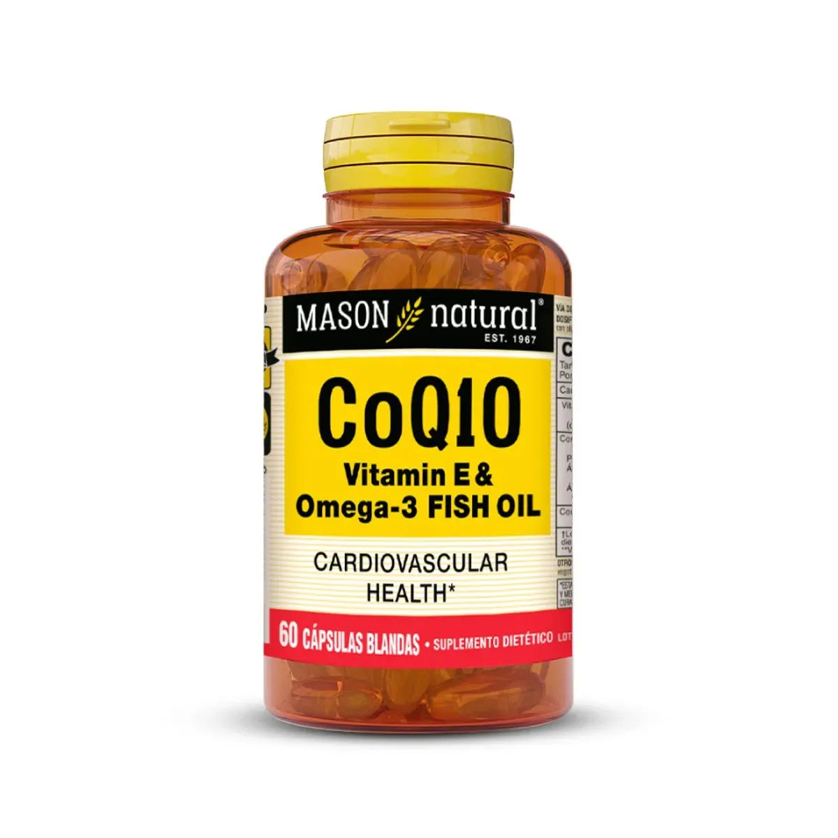 Mason Natural CoQ10, Vitamina E & Omega 3 (60 Cáps)