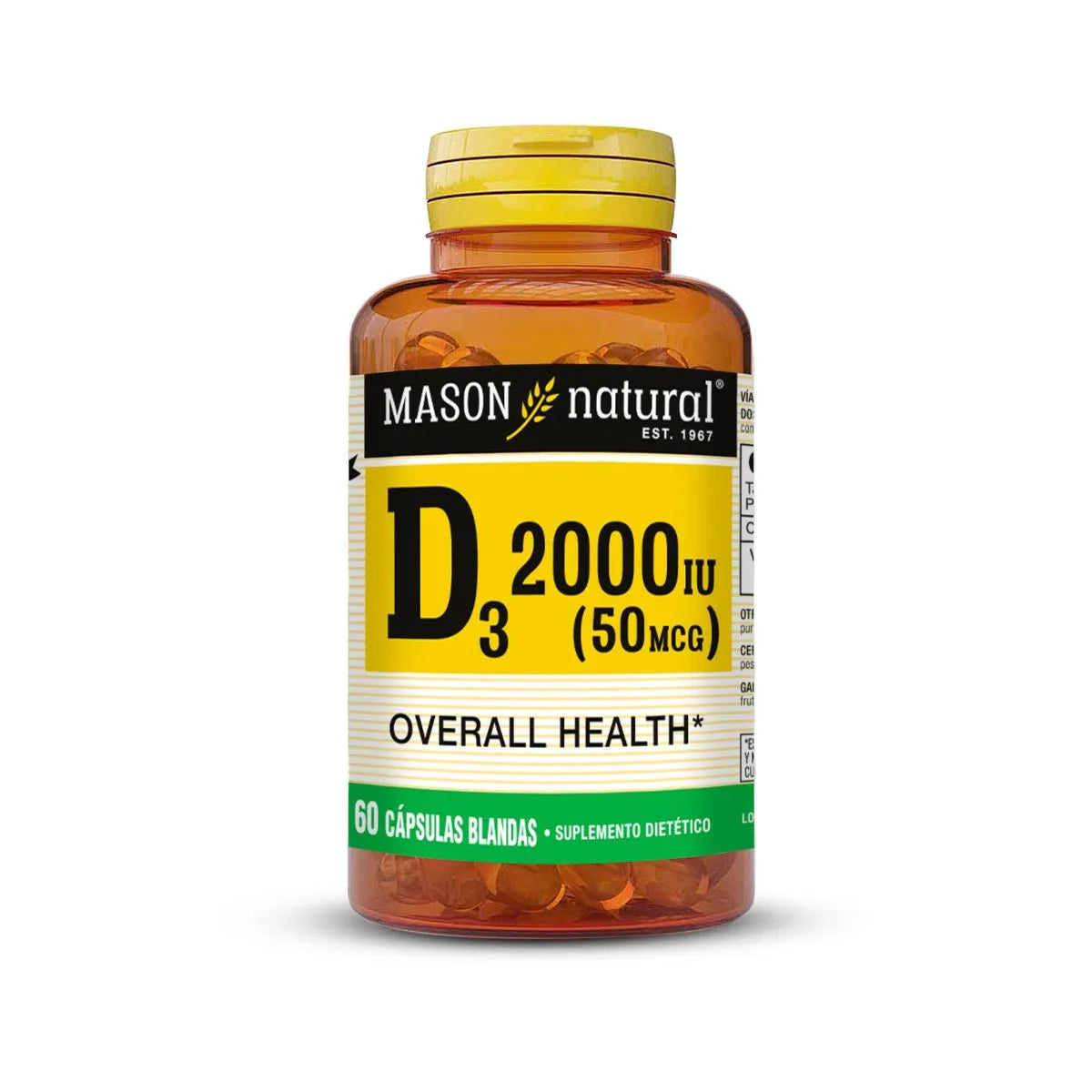 Mason Vitamina D3 2000 UI Ultra Fuerza x 60 Softgels