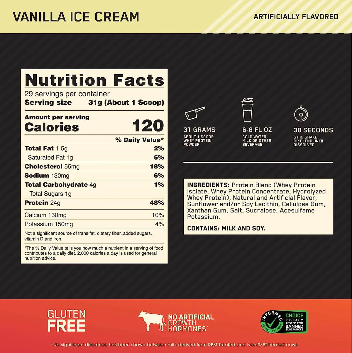 ON Gold Standard 100% Whey 2lb - Proteína de Suero de Leche