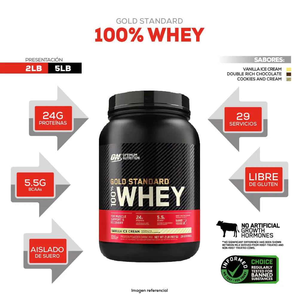 ON Gold Standard 100% Whey 2lb - Proteína de Suero de Leche