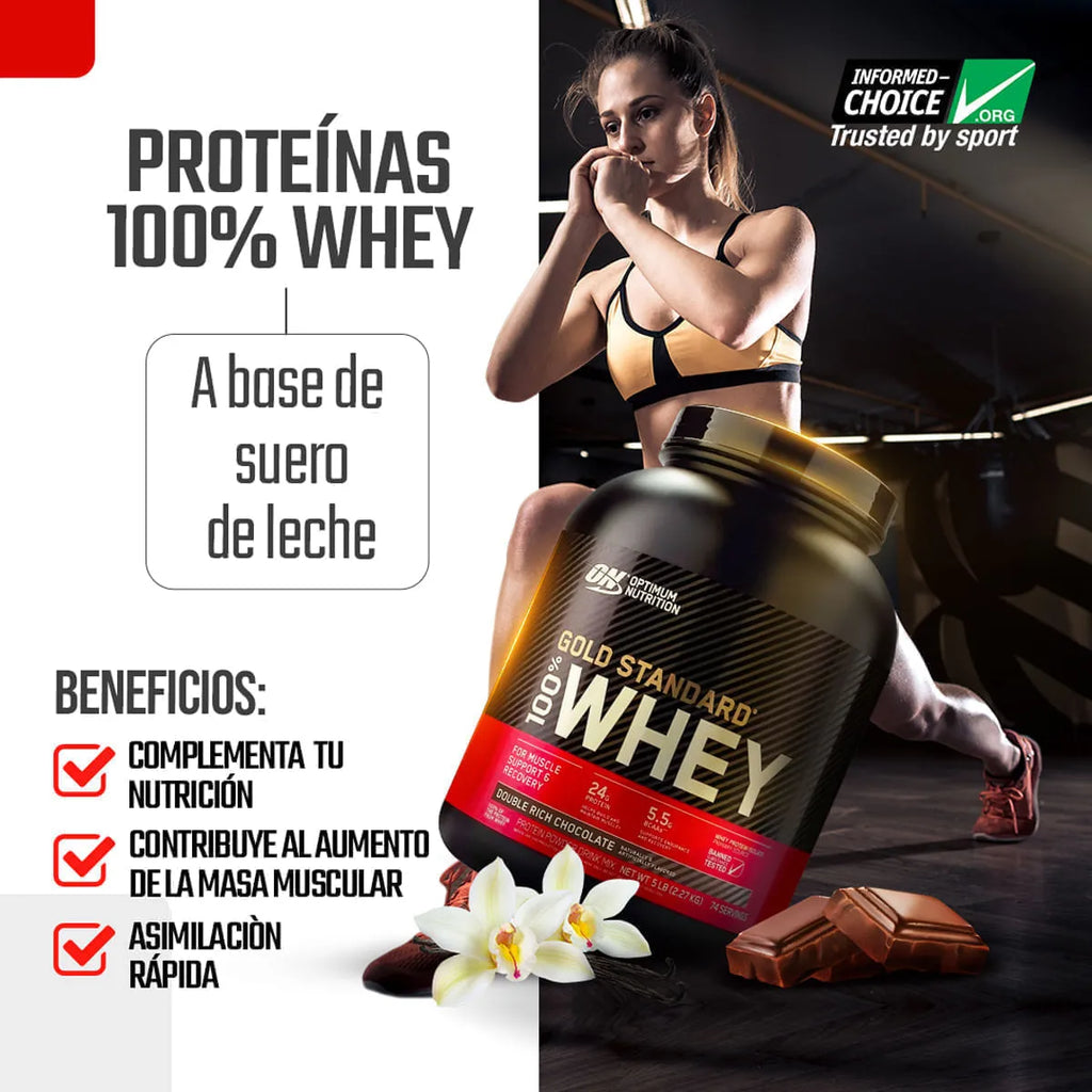 ON Gold Standard 100% Whey 5lb Chocolate - Proteína de Suero de Leche
