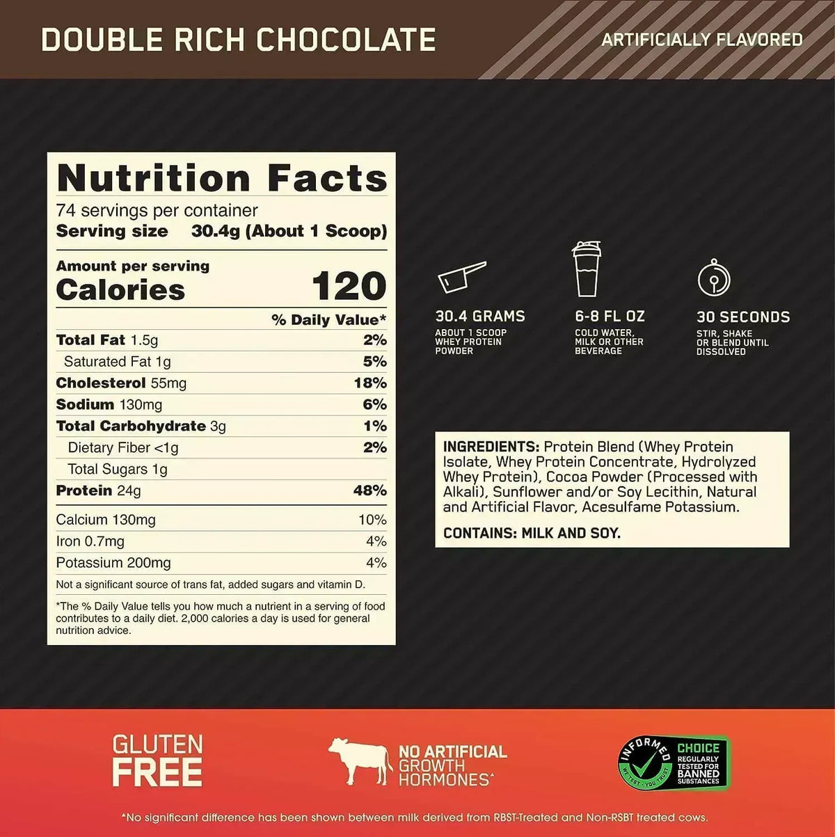 ON Gold Standard 100% Whey 5lb Chocolate - Proteína de Suero de Leche