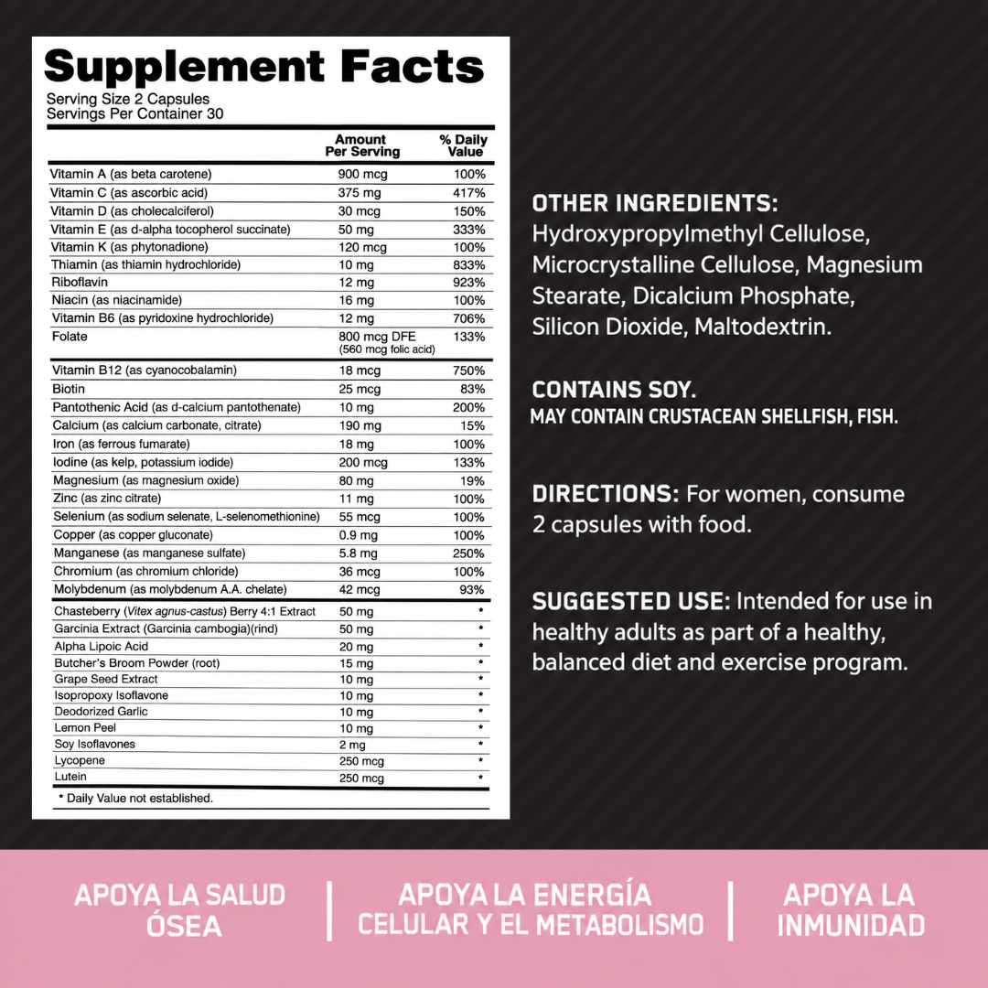 ON - Opti-Women 60 Caps - Multivitamínico para Mujeres