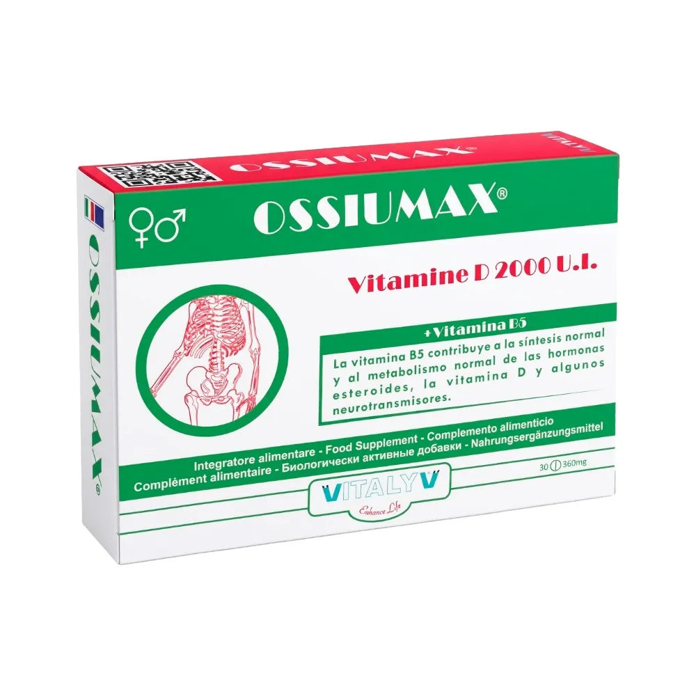 Ossiumax Vitamina D 2000 UI + Vitamina B5 | 30 comprimidos