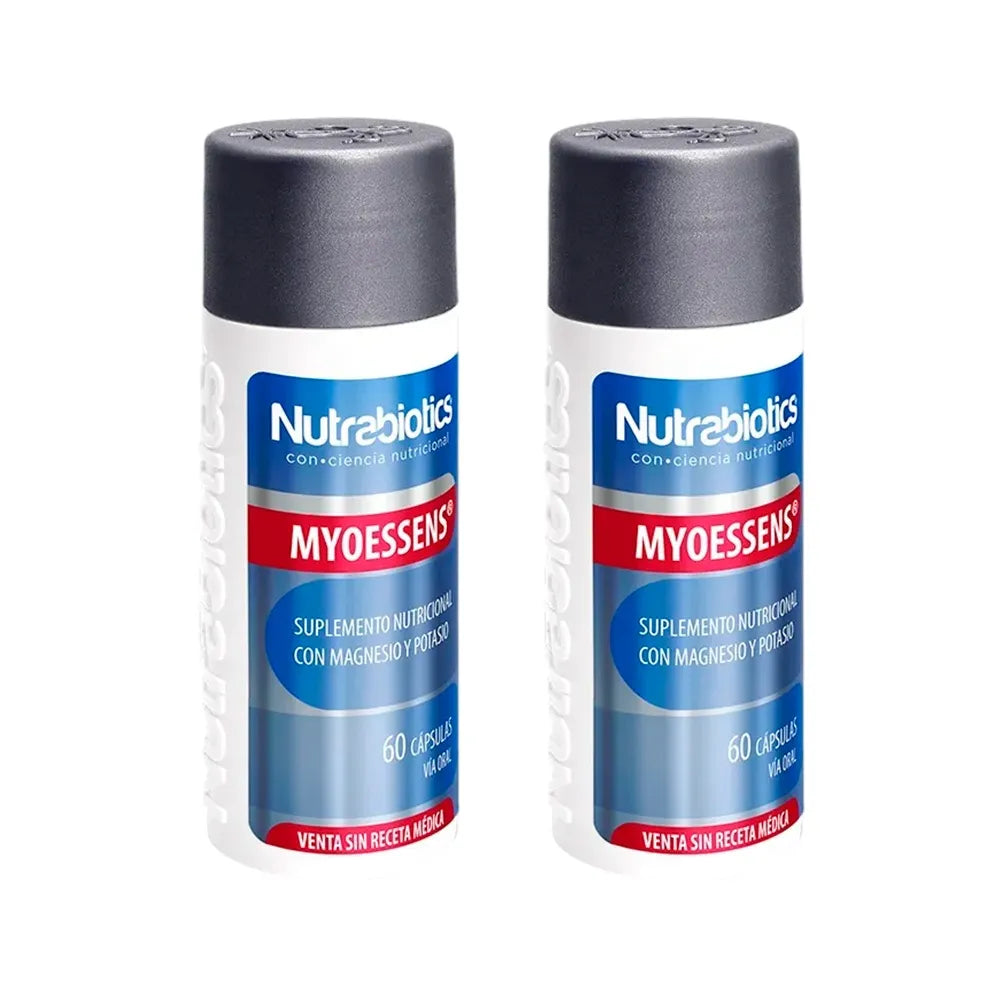 Nutrabiotics Myoessens Magnesio y Potasio – Pack x 2 frascos de 60 cápsulas