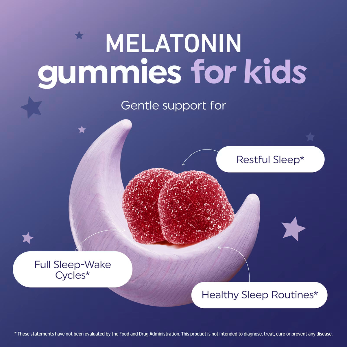 Gominolas de melatonina, para niños, Frambuesa deliciosa, 60 gominolas