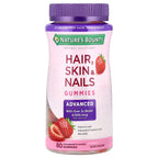 Advanced Hair, Skin & Nail Gummies, Strawberry, 80 Gomitas