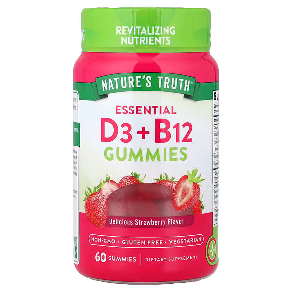 Nature’s Truth D3 + B12 | Energía y Soporte Óseo | 60 gomitas