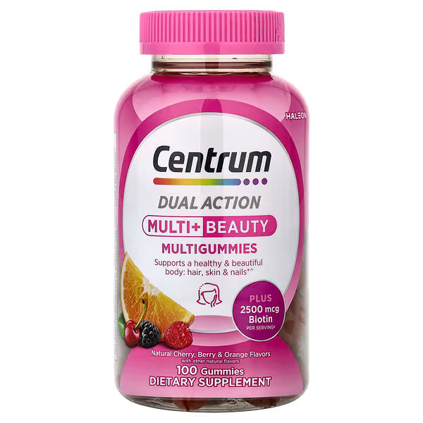 Centrum Multi + Beauty Dual Action Frutas Naturales 100 Gomitas - Cuidado de la Piel