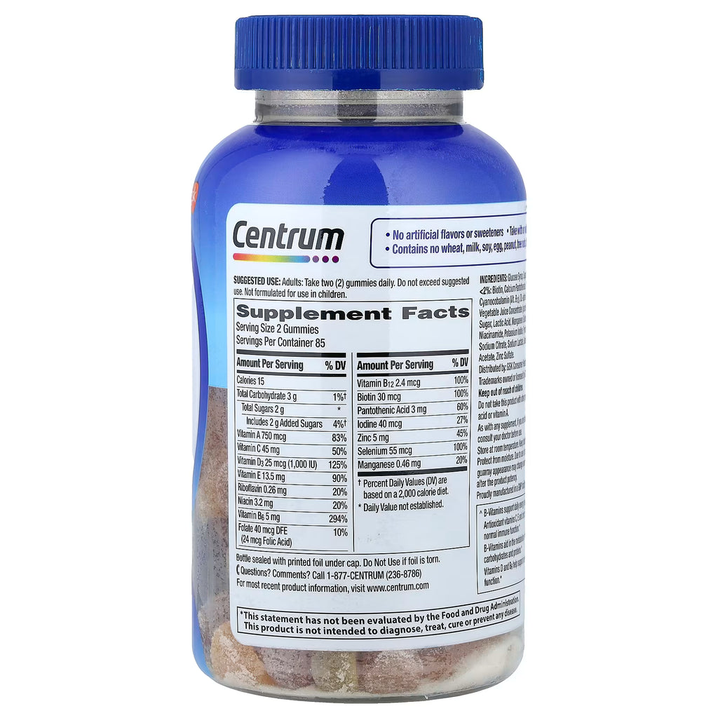 Centrum Men Multigummies Frutos Naturales Surtidos 170 Gomitas - Uso Masculino