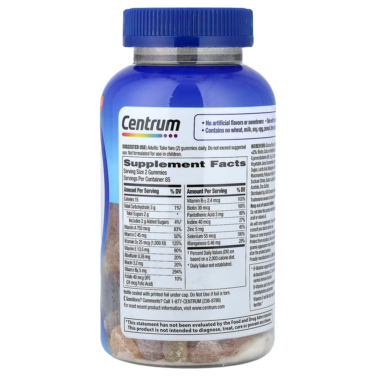 Centrum Men Multigummies Frutos Naturales Surtidos 170 Gomitas - Uso Masculino