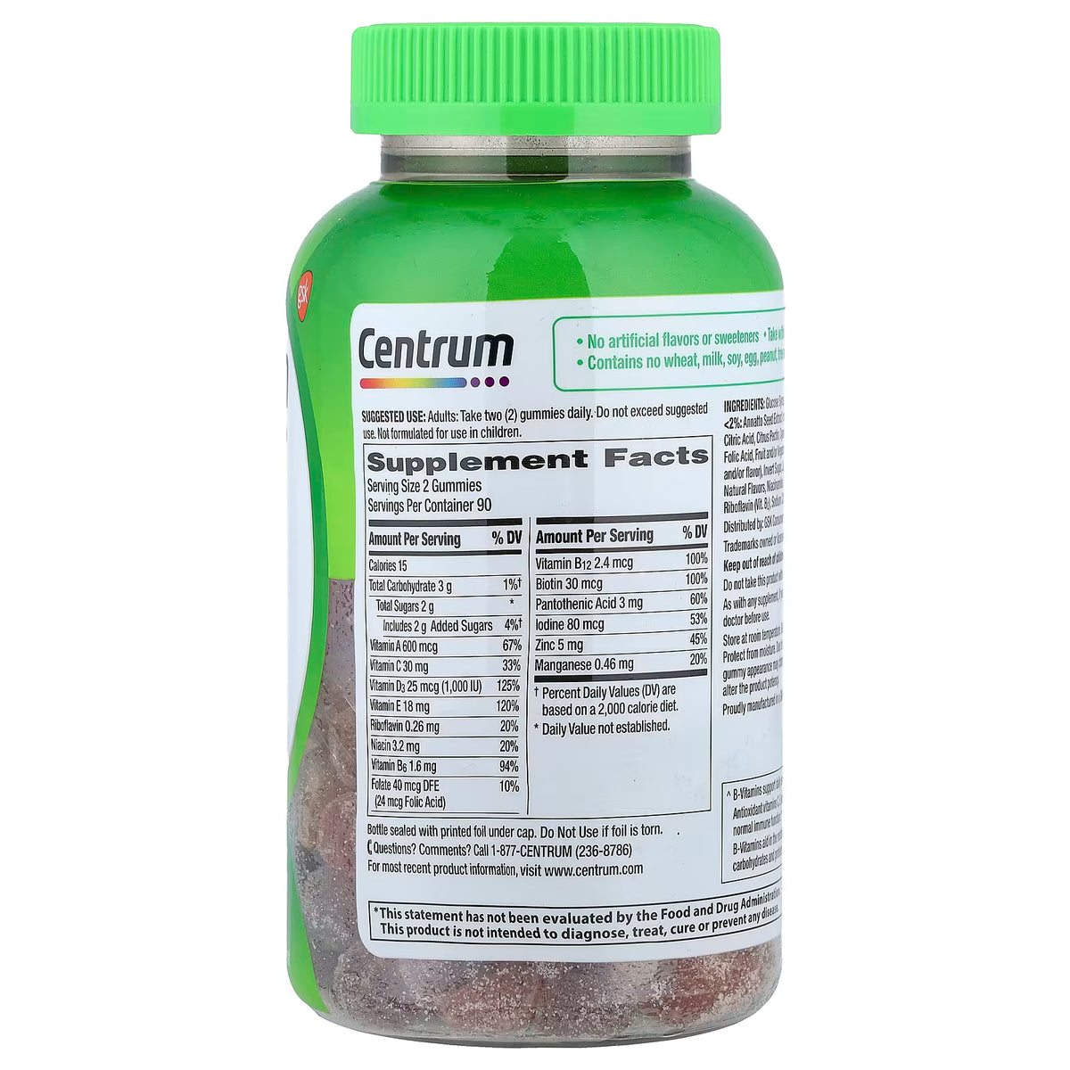 Centrum Adults Multigummies Frutos Naturales Surtidos 180 Gomitas -  Adultos