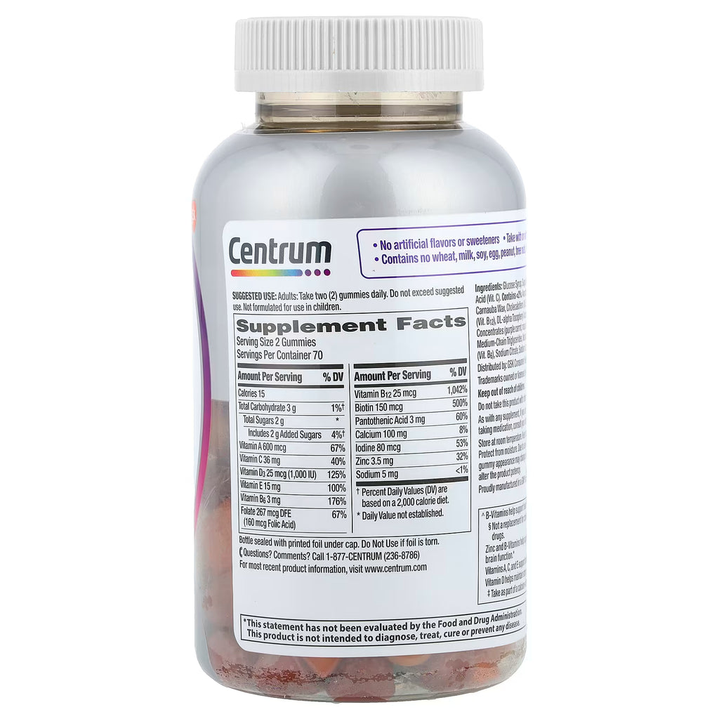 Centrum Silver Women 50+ Multigummies Frutos Naturales Surtidos 140 Gomitas