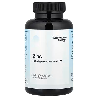 Wholesome Story Zinc con Magnesio y Vitamina B6 | 60 cápsulas vegetarianas
