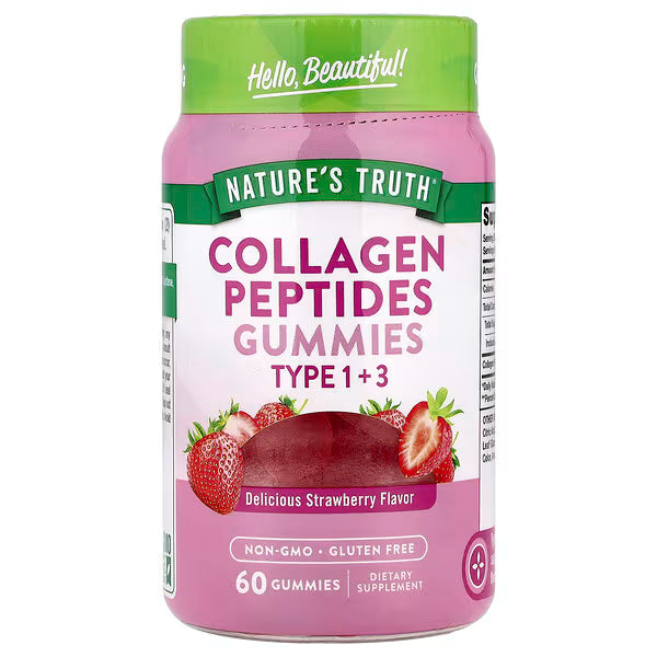 Nature’s Truth Colágeno Tipo 1 y 3 | 60 gomitas sabor fresa