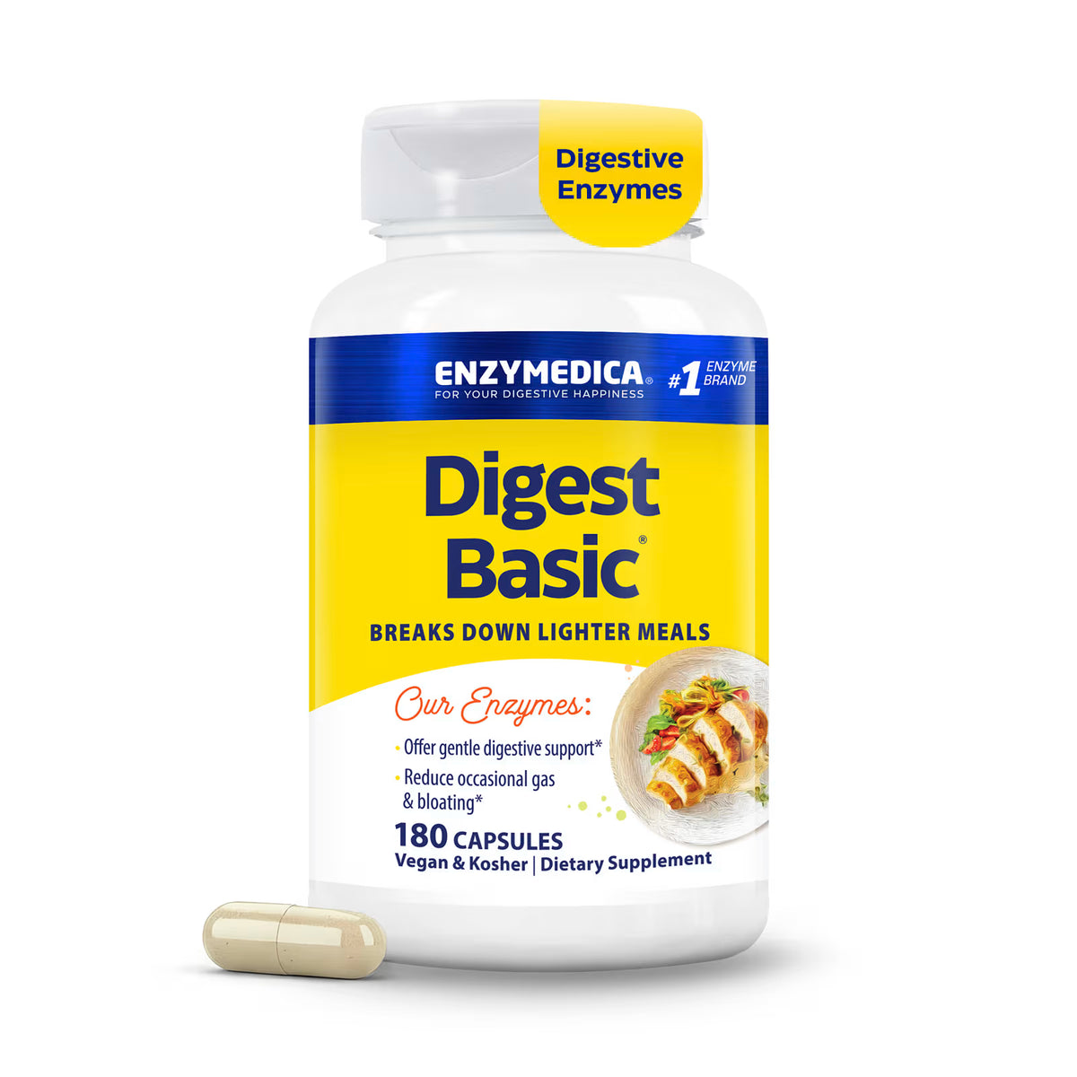 Enzymedica Digest Basic® | Apoyo Digestivo Suave, 180 cápsulas