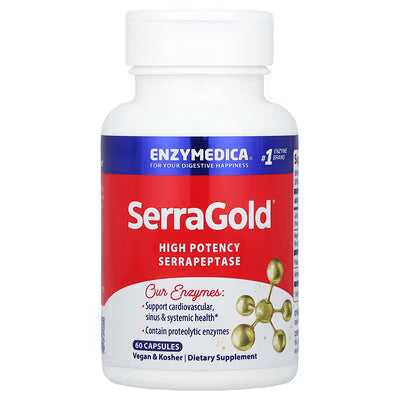 Enzymedica SerraGold® | Serrapeptasa y Apoyo Sistémico, 60 cápsulas
