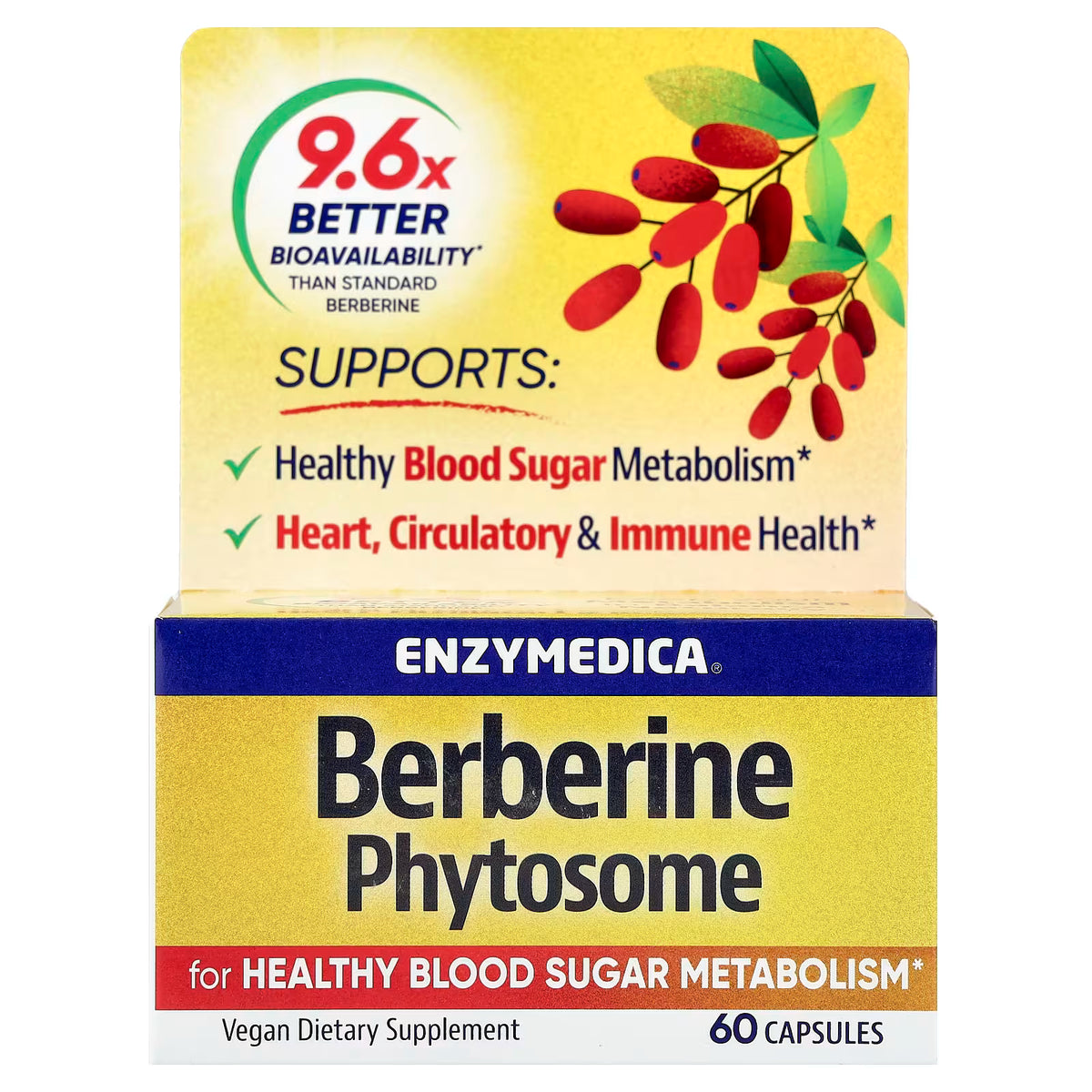 Enzymedica Berberine Phytosome® | Apoyo Metabólico, 60 cápsulas