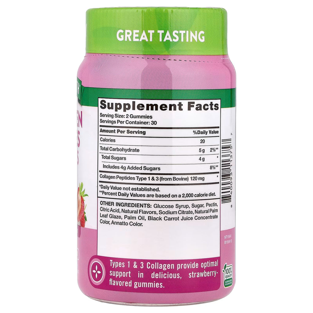 Nature’s Truth Colágeno Tipo 1 y 3 | 60 gomitas sabor fresa