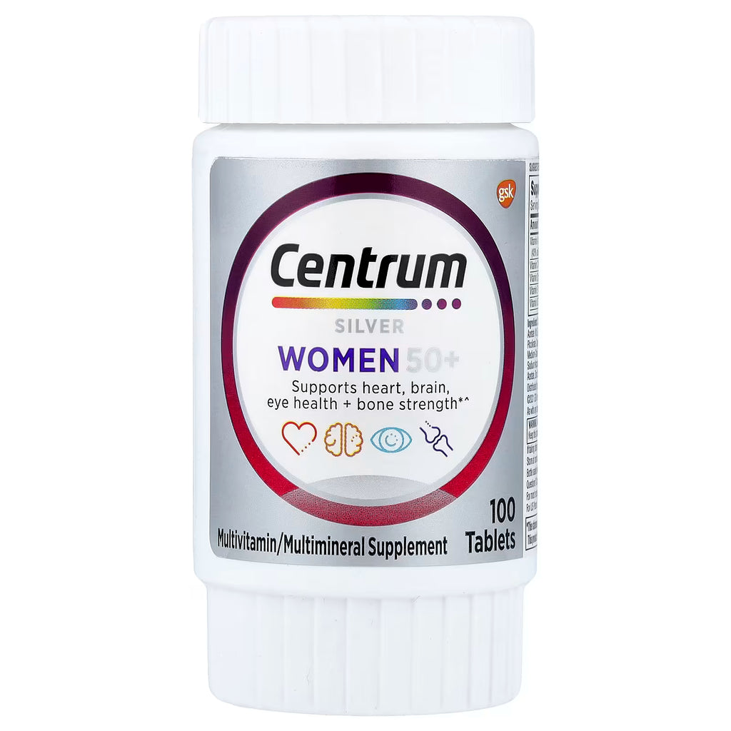 Centrum Silver Women 50+ Multivitamínico 100 Comprimidos, +50 Años