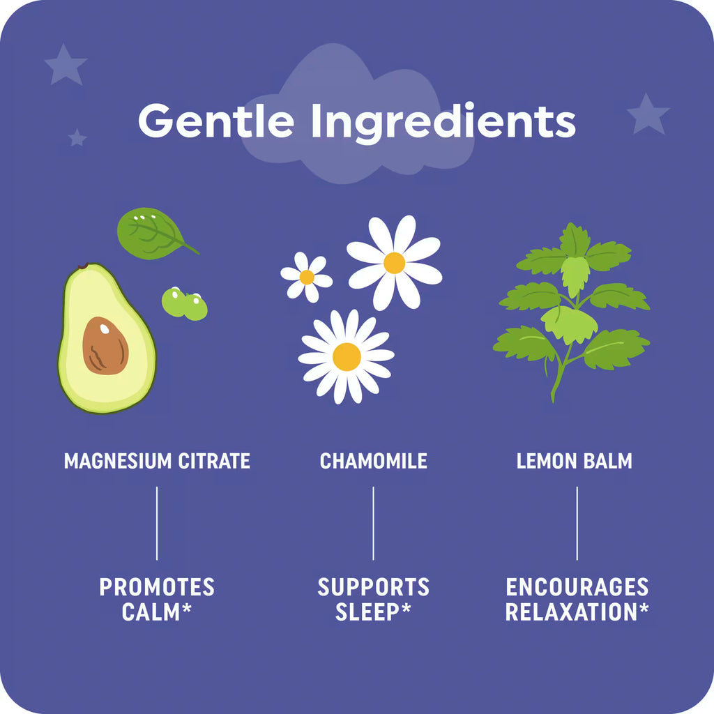 Gominolas de magnesio calmante, para niños, fresa deliciosa, 60 gominolas