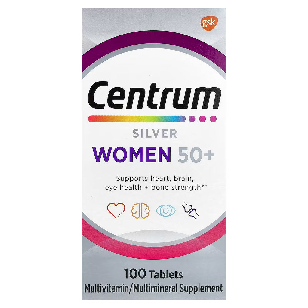Centrum Silver Women 50+ Multivitamínico 100 Comprimidos, +50 Años
