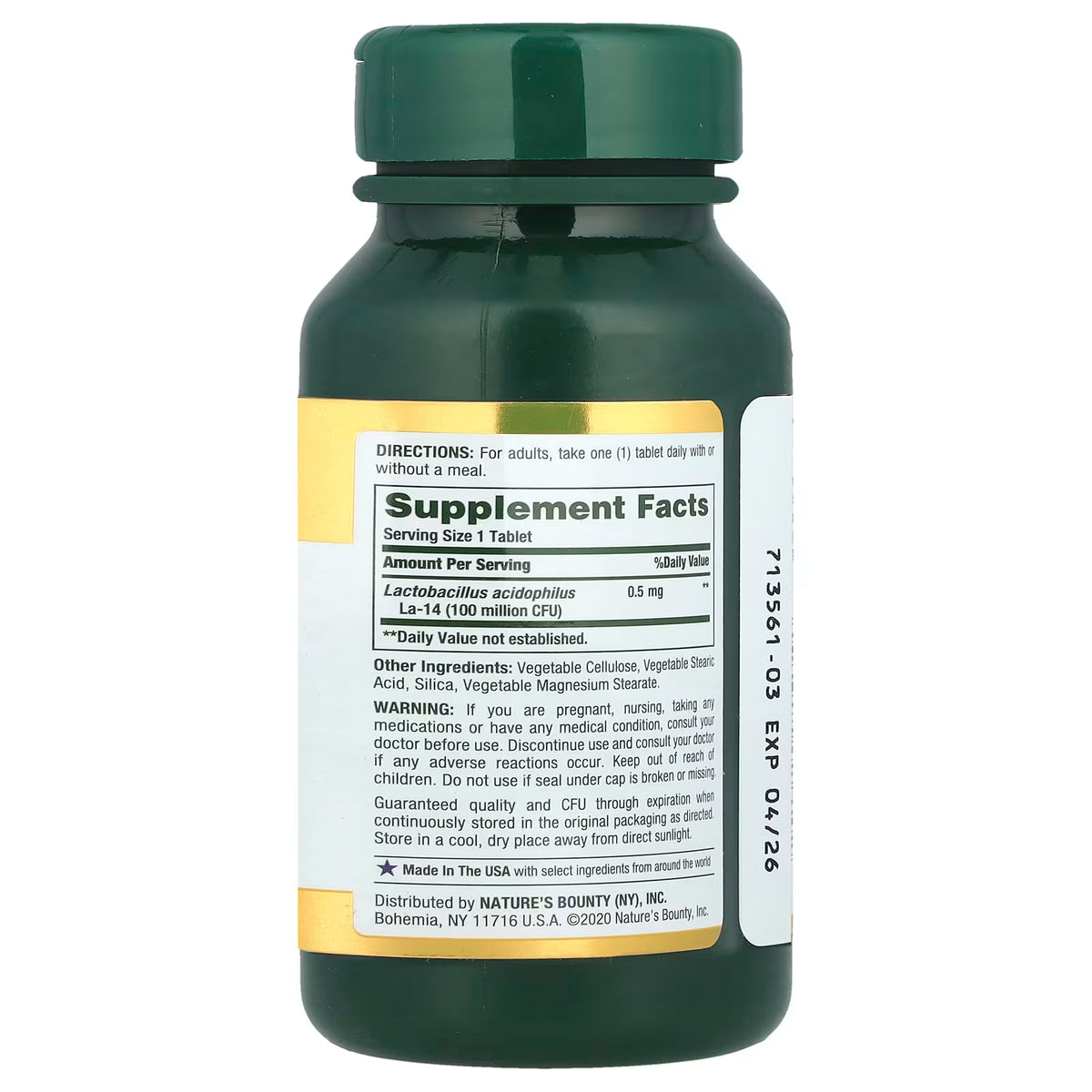 Probiótico Acidophilus, 120 comprimidos (0,5 mg por comprimido)