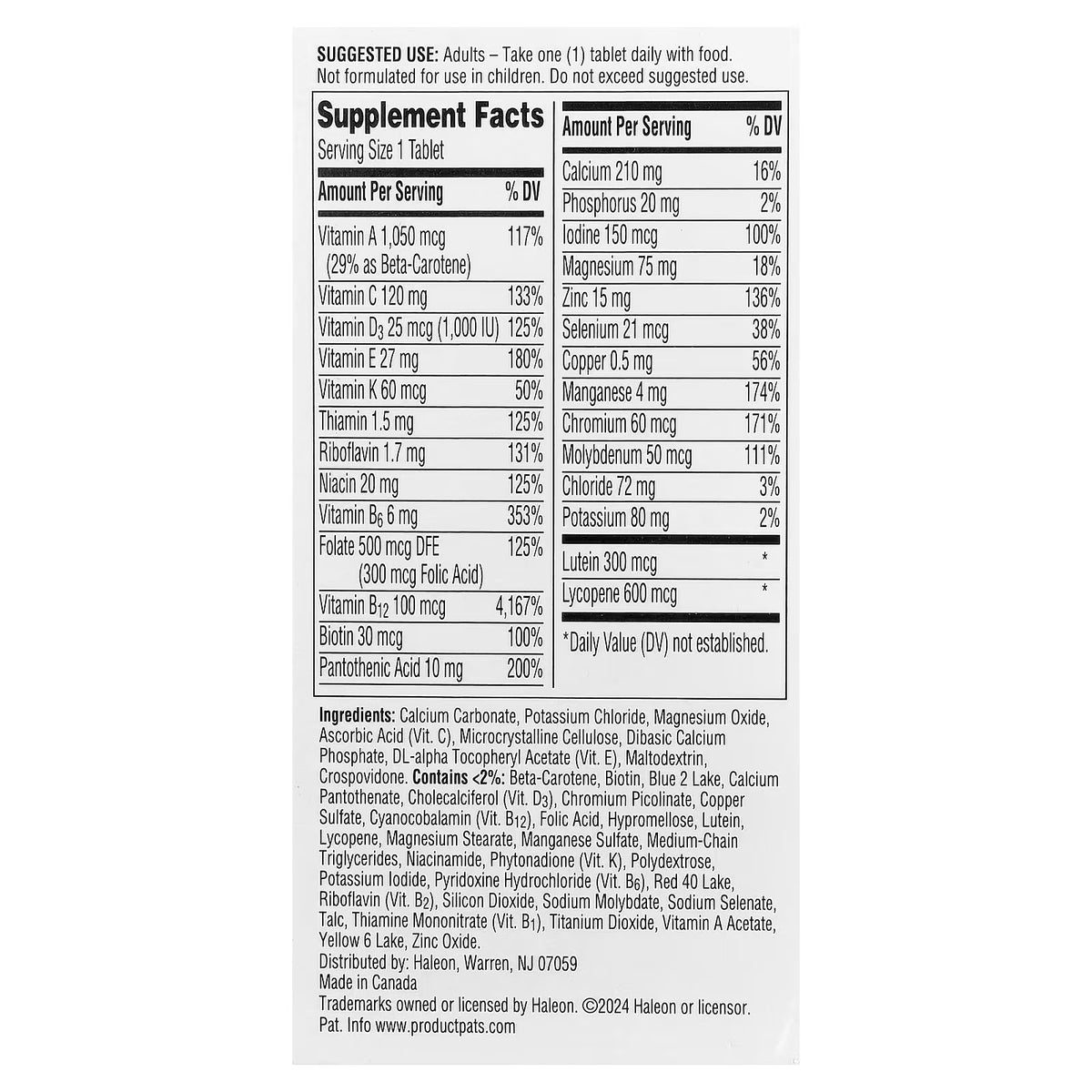 Centrum Silver Men 50+ Multivitamínico 100 Comprimidos - Mayores de 50 Años