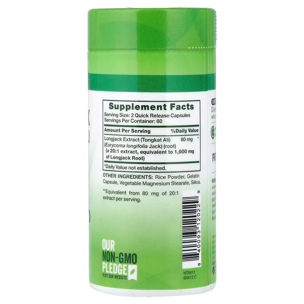 Nature’s Truth Tongkat Ali Longjack 1600 mg equivalentes | 120 cápsulas