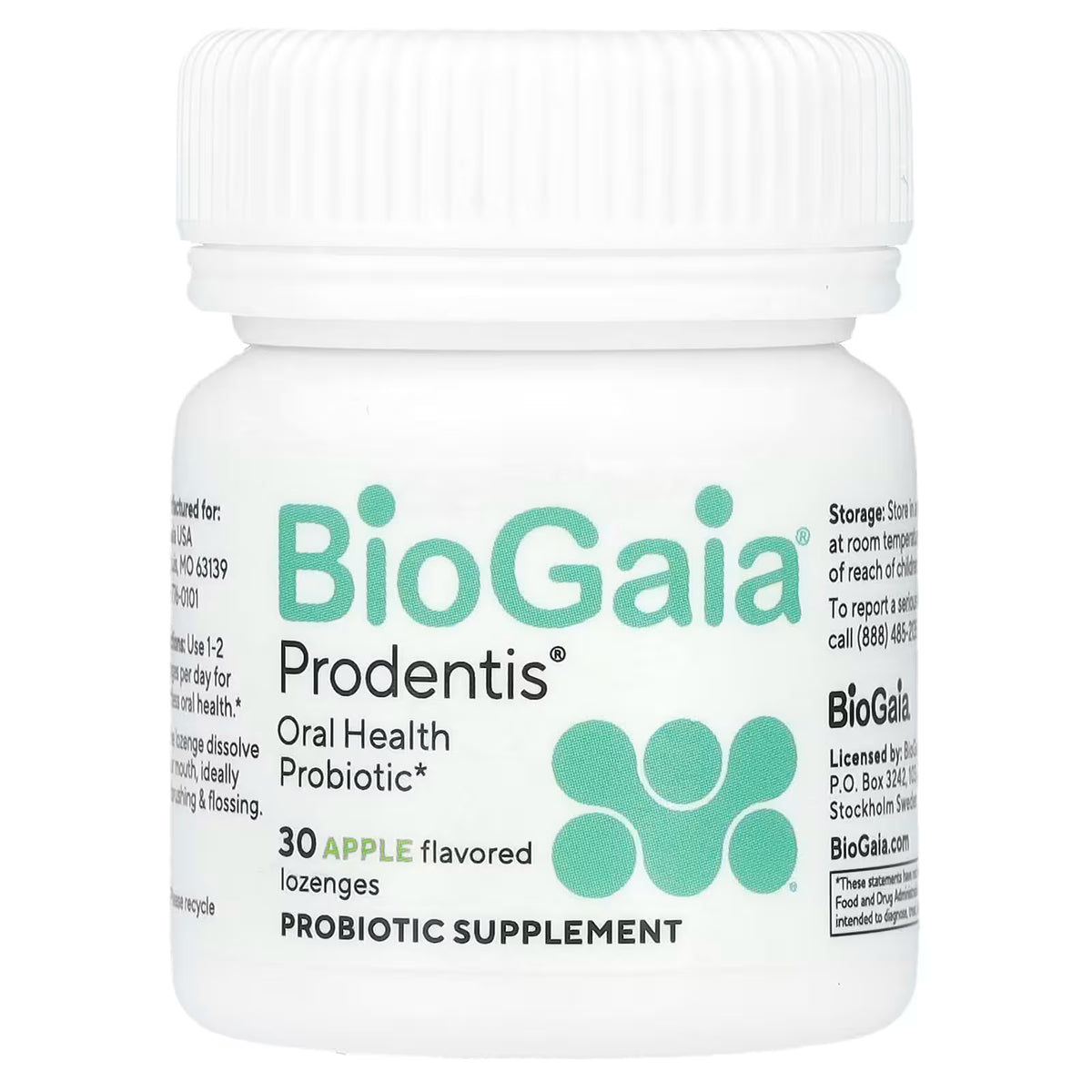 BioGaia Prodentis Probiótico Bucal Sabor Manzana 30 Pastillas - Salud de Encías y Dientes